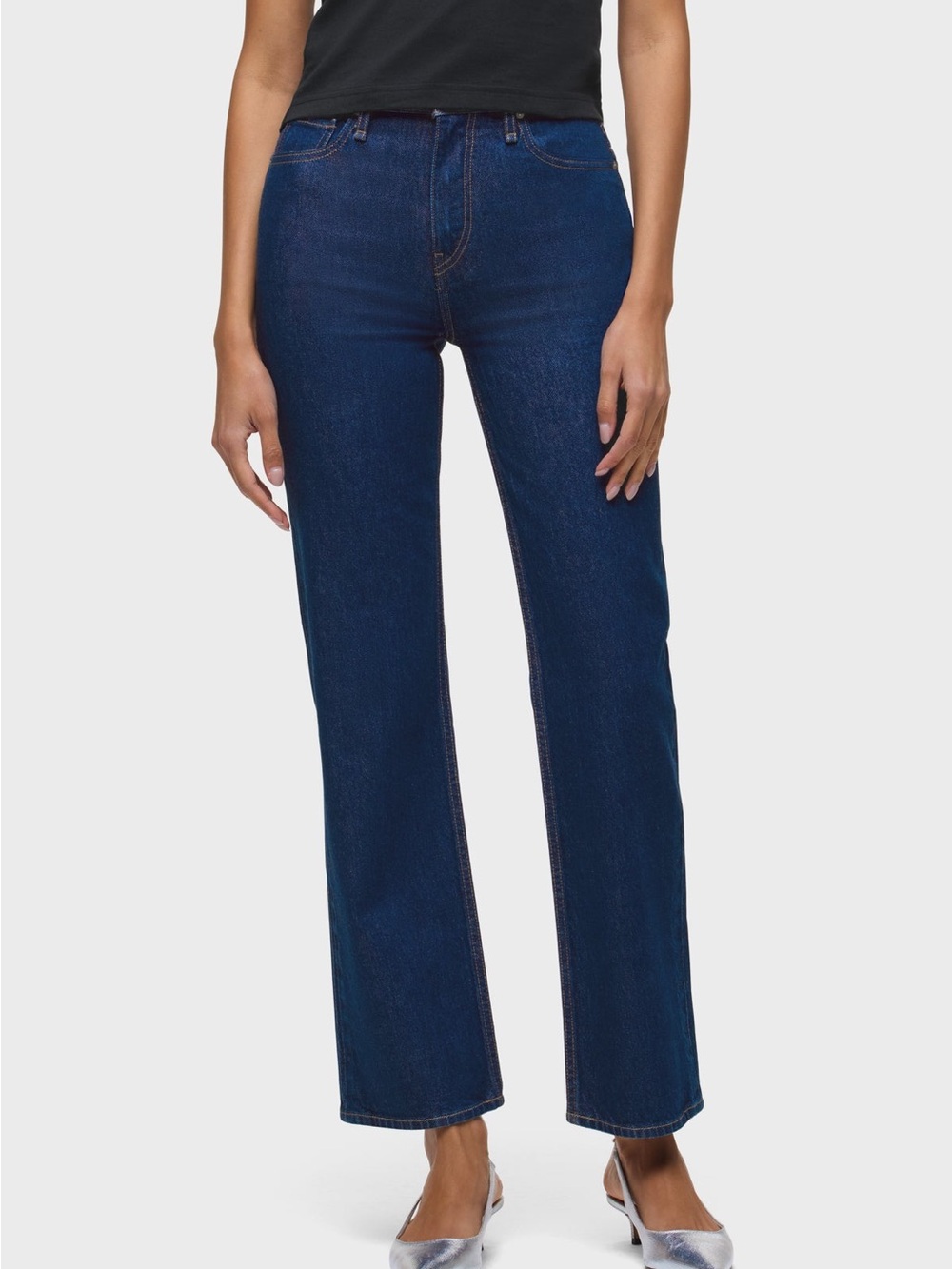 Hudson Remi High-Rise Straight Leg Jeans Dark Blue 26 BNWT Designer Denim Crop